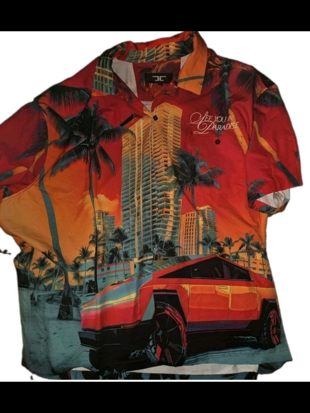 Jordan Craig Wanderlust Party Shirt Miami Skyline Cybertruck 5XL Button Up